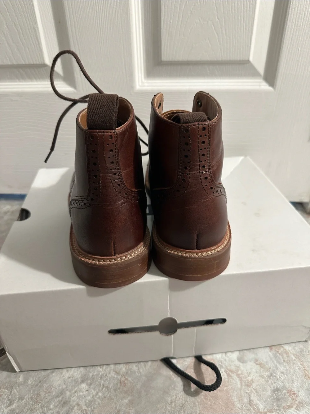 ALDO Brown Leather Cap-Toe Brogue Boots